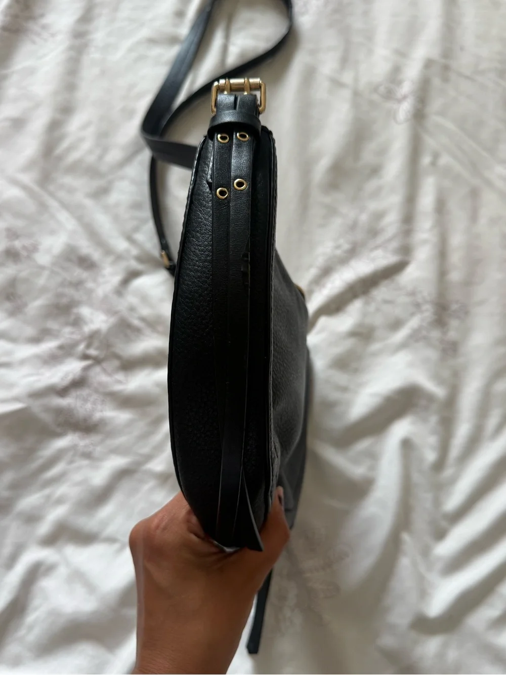 Michael Kors | Camden black pebbled messenger bag